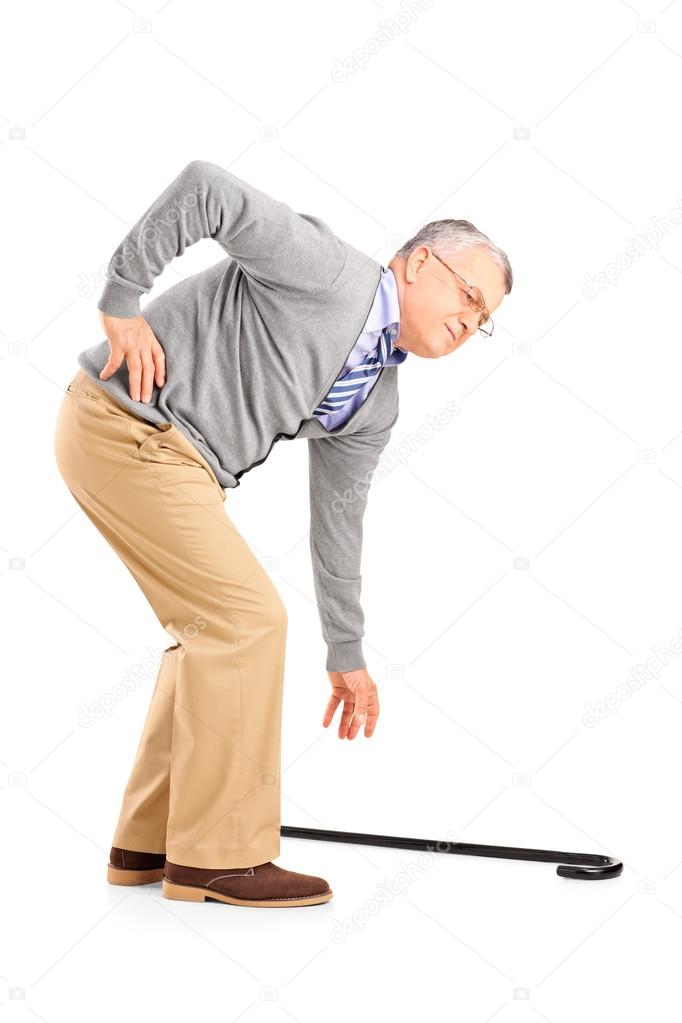 Senior man with back pain