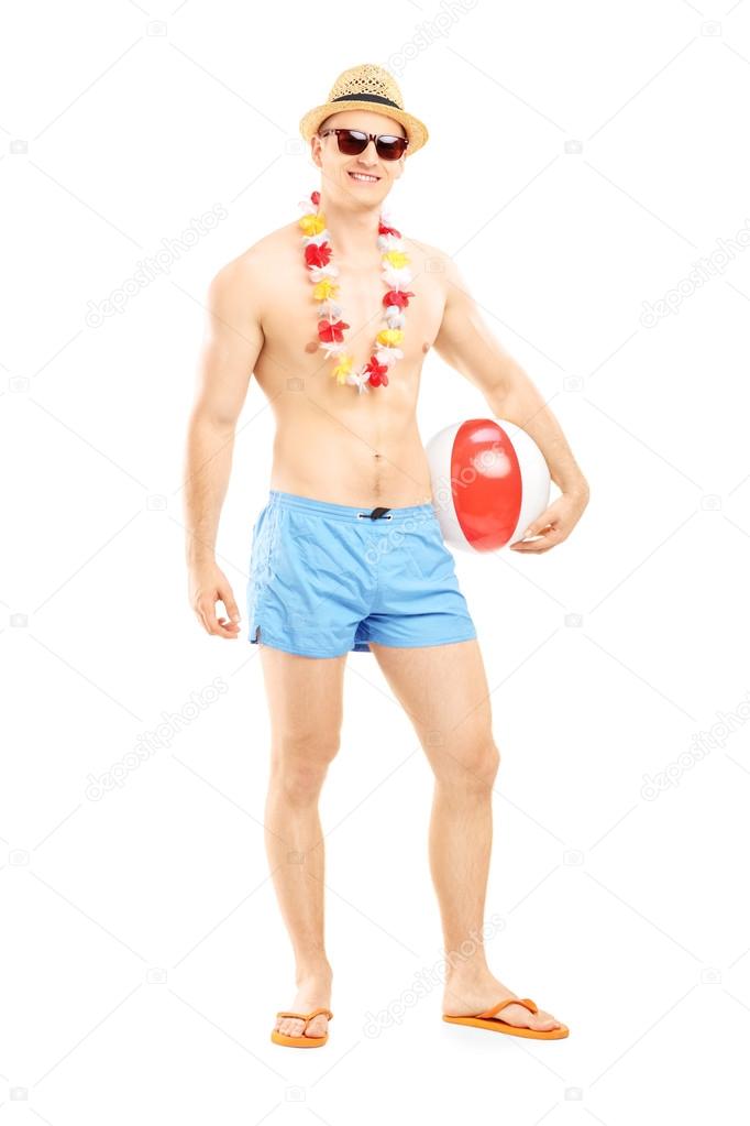 Man holding beach ball