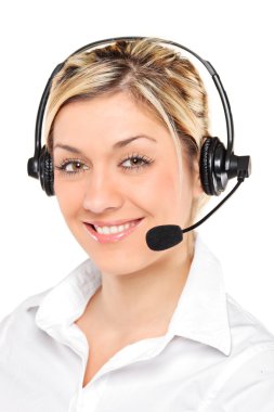 Female customer service operator clipart