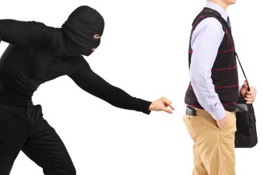Pickpocket trying to steal wallet clipart