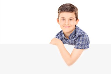 Çocuk boş panel poz