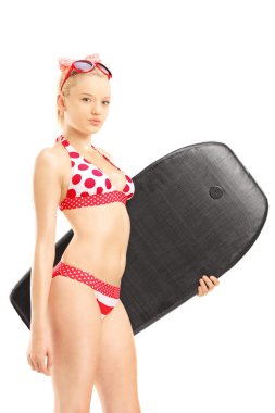 kadın sörfçü surfboard holding