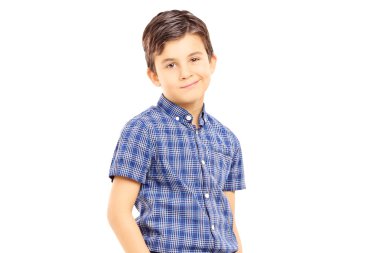 sevimli genç çocuk poz