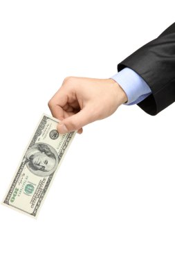 100 ABD Doları banknot tutmak el