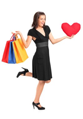 kadın holding alışveriş torbaları