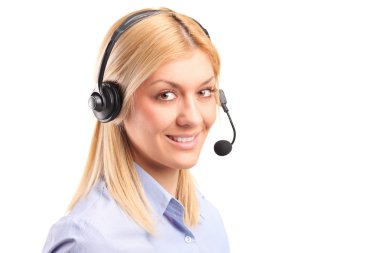 Female customer service operator clipart