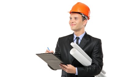 İnşaat işçisi writng notlar aşağı