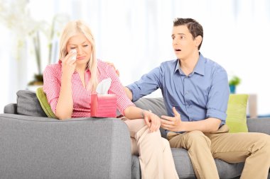 Koca rahatlatıcı üzgün karı