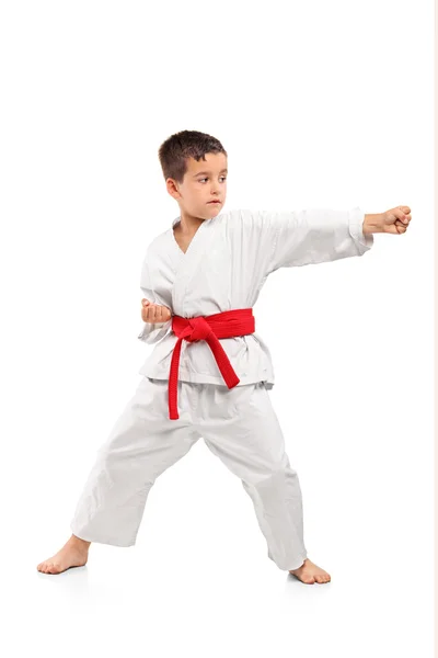 Karate gyerek gyakorlása — Stock Fotó
