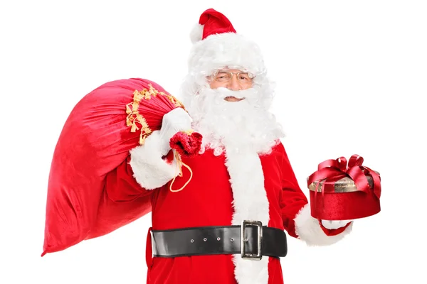 Santa Claus holding bag — Stock Photo, Image