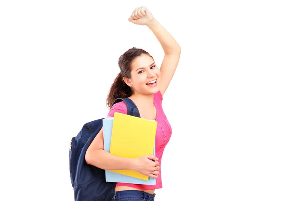 Student with raised hand — Stock Photo, Image