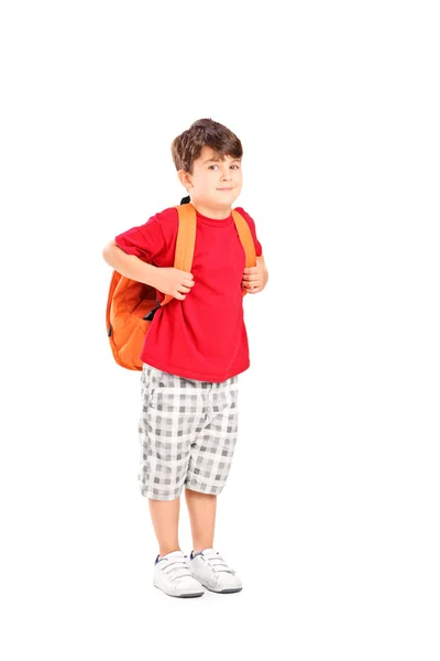 Criança escolar com mochila — Fotografia de Stock