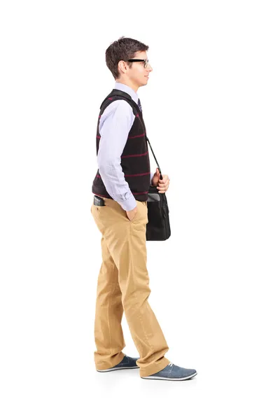 Male student standing in line — Stock Photo, Image