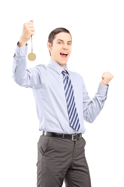 Professional man gesturing happiness — Stock Photo, Image