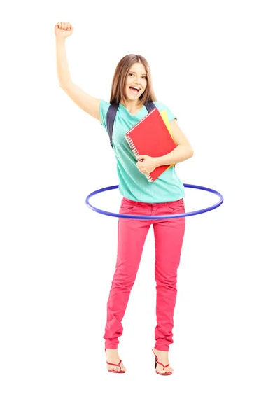 Student  playing hula-hoop — Stock Photo, Image