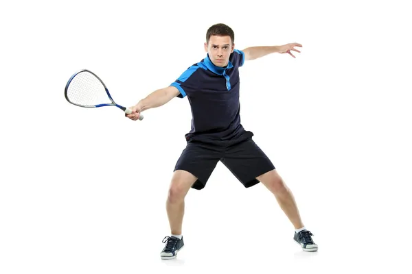 Graczem squash gra — Zdjęcie stockowe