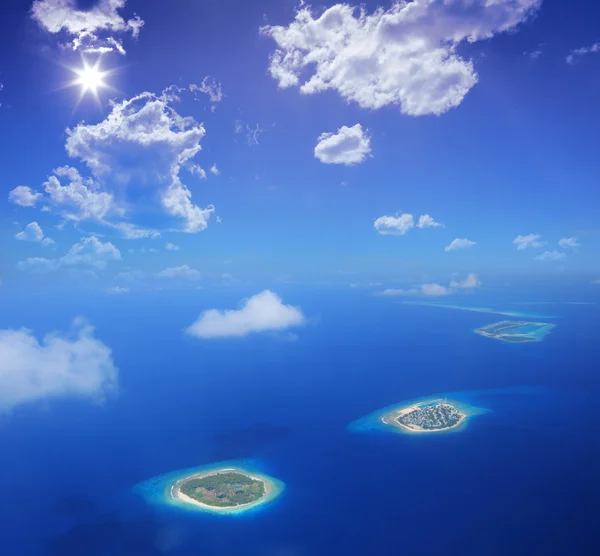 Veduta aerea delle isole Maldive — Foto Stock