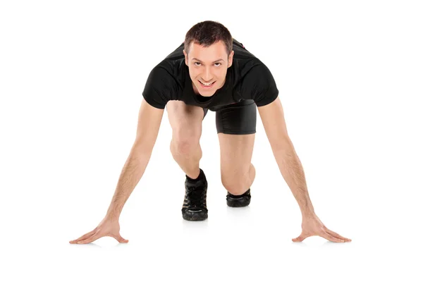 Atleta masculino listo para correr — Foto de Stock