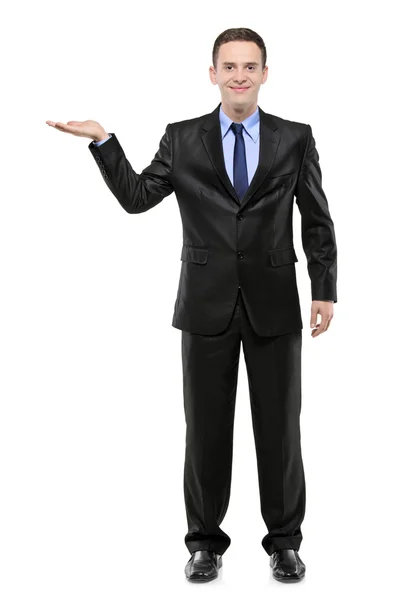 Man with right hand lifted — Stock Photo, Image