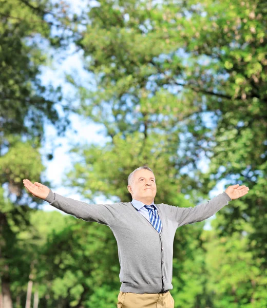 Gentleman spreading his arms — Stock Photo, Image