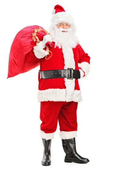 Papai Noel segurando saco — Fotografia de Stock