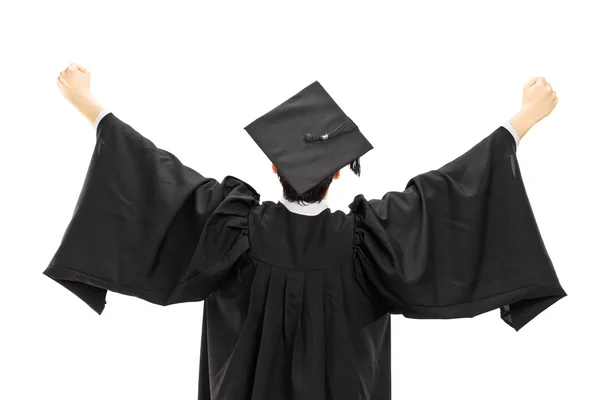 Studente con le mani alzate — Foto Stock