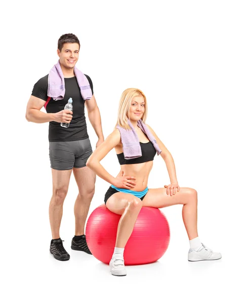 Two young athletes posing — Stock Photo, Image