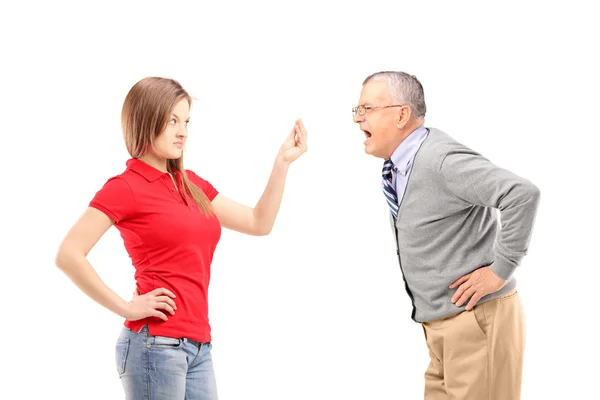 Father shouting at daughter — Stock Photo, Image