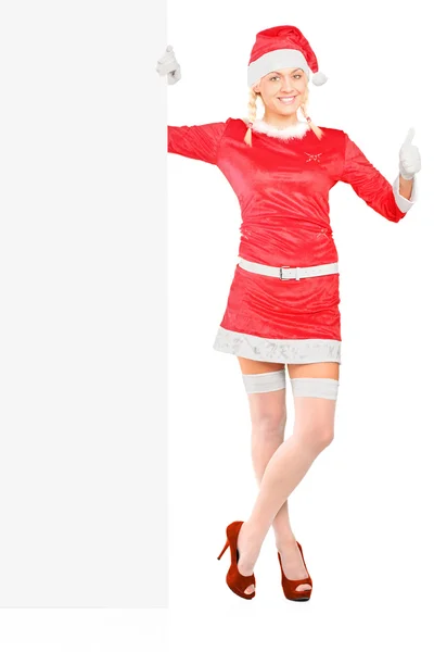 Kobieta sobie strój Świętego Mikołaja — Zdjęcie stockowe