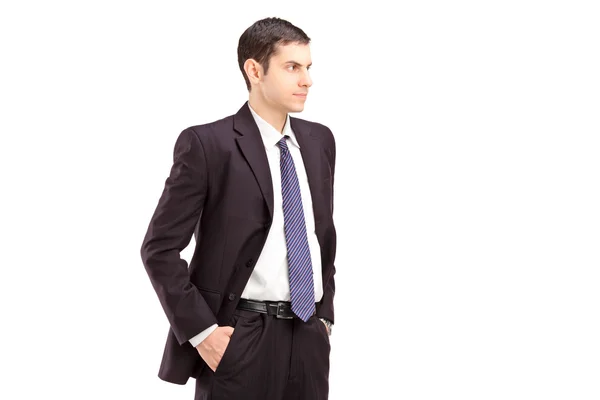 Angry man with hands in pockets — Stock Photo, Image