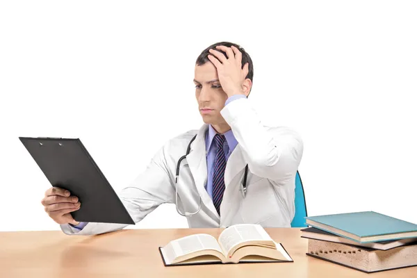 Doctor banging his head — Stock Photo, Image