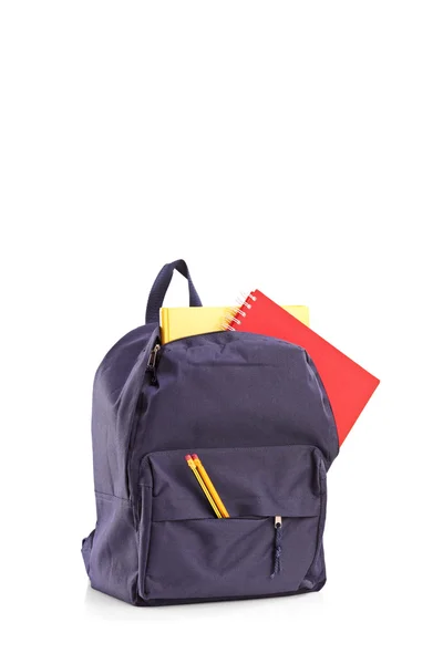 Schulrucksack mit Büchern — Stockfoto