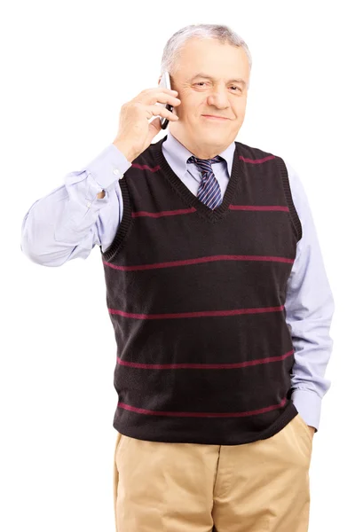 Gentleman talking on mobile phone — Stock Photo, Image