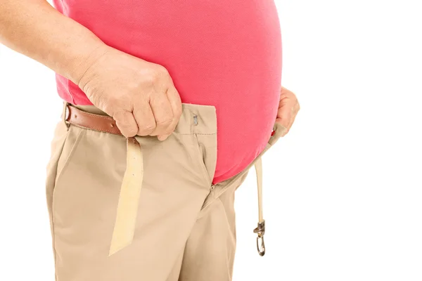 Mature man with big belly — Stock Photo, Image