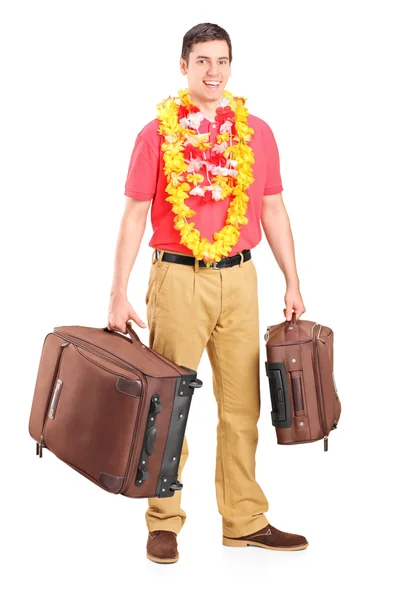 Man met zijn bagage — Stockfoto