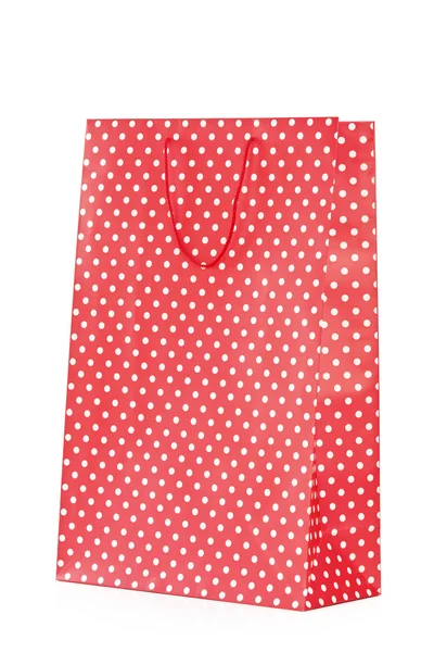 Red spotted shopping bag — Stock Photo, Image