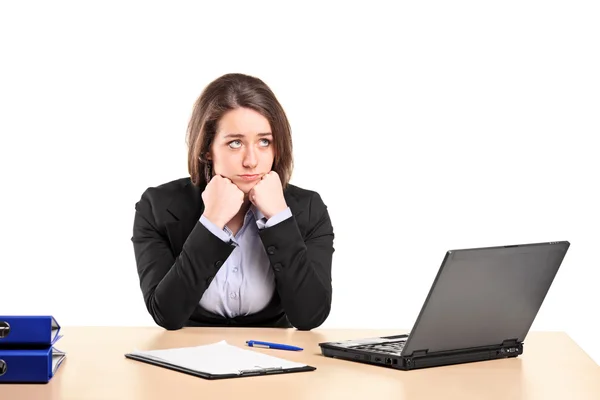 Sad businesswoman in office — Stock Photo, Image