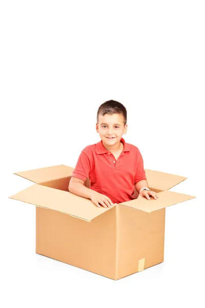 Child in cardbox — Stock Photo, Image