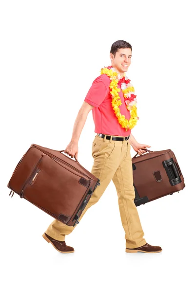 Male walking with luggage — Stock Photo, Image