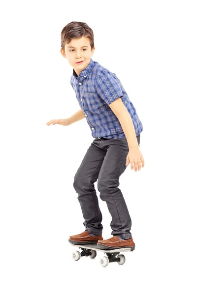 Cute boy riding skateboard — Stock Photo, Image