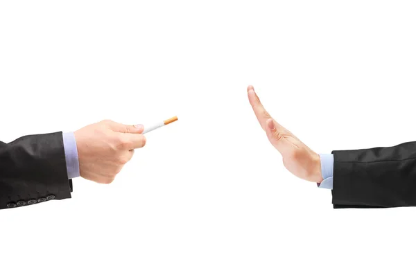Att vägra cigarett — Stockfoto