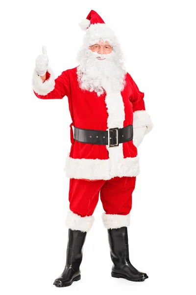 Feliz Papai Noel dando polegar para cima — Fotografia de Stock