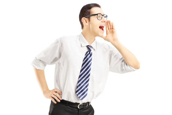 Businessman shouting — Stock Photo, Image