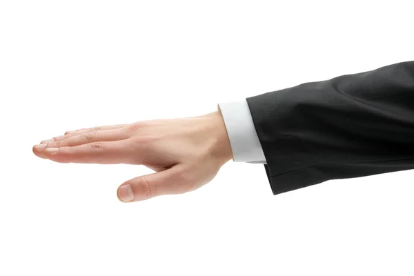 Male hand in black suit — Stock Photo, Image