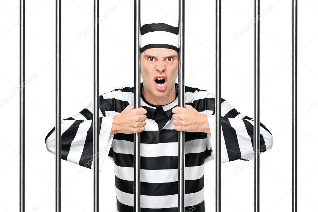 Agitated prisoner in jail