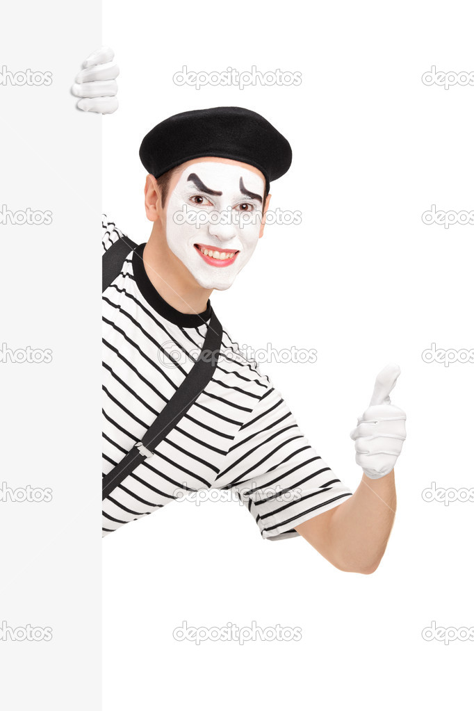 Mime dancer giving thumb up