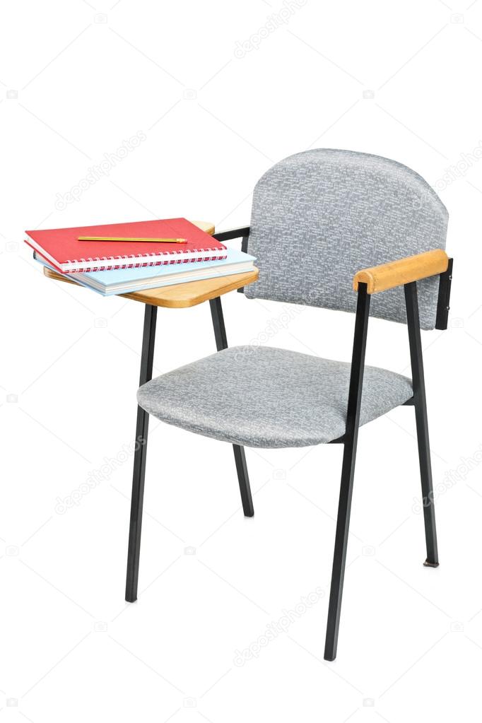 School chair with books on it