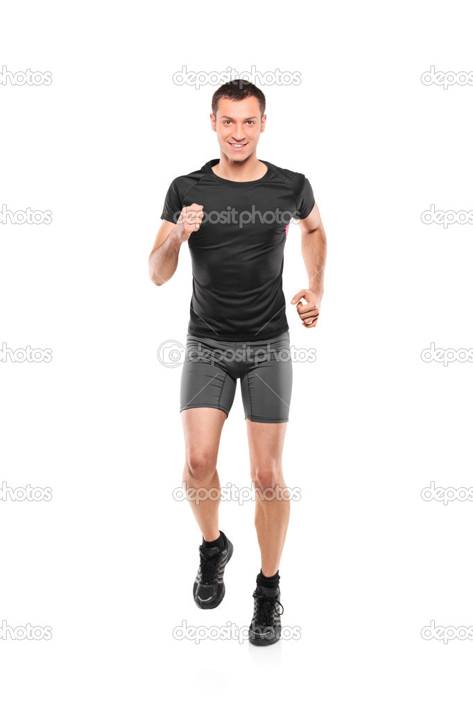 Male athlete running