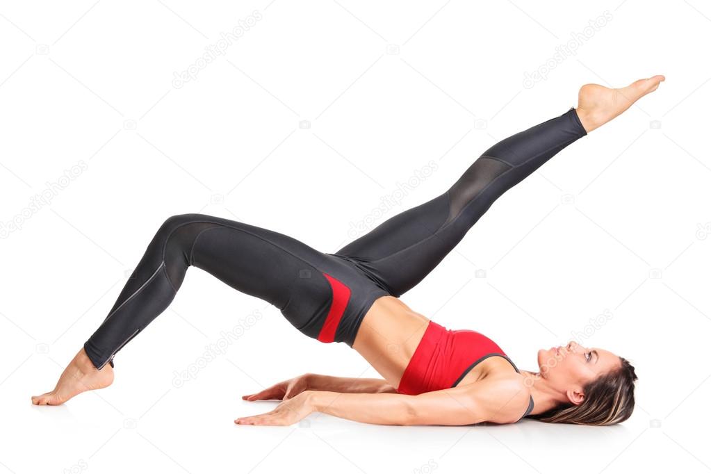 Attractive woman exercising