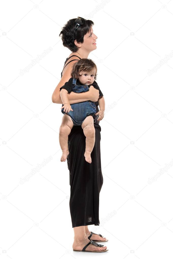 Woman with baby boy